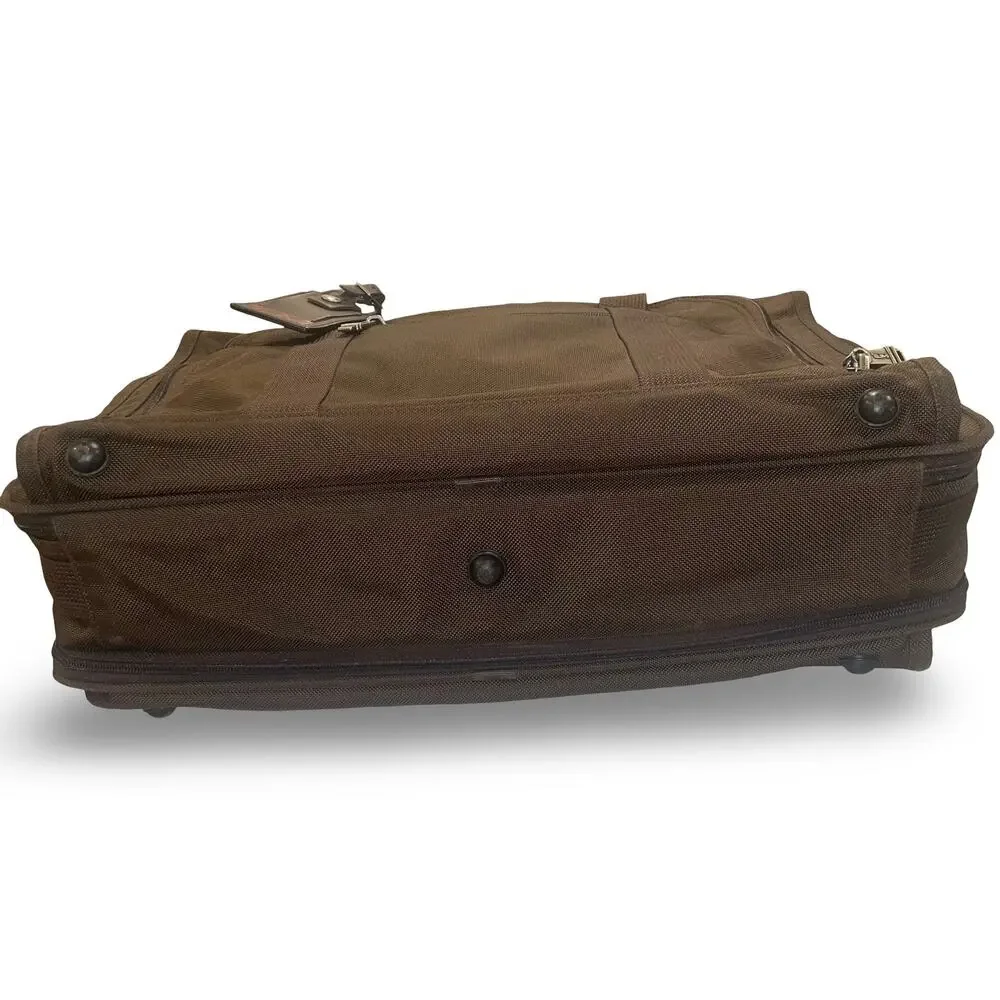 Tumi Alpha Brown Ballistic Nylon Expandable Duffel Bag Travel Satchel Carry On